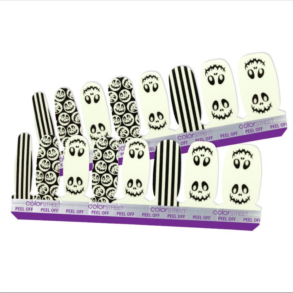 *Retired* Color Street: Boo Crew | Halloween Glow in the Dark Stripes Skull - Picture 12 of 12